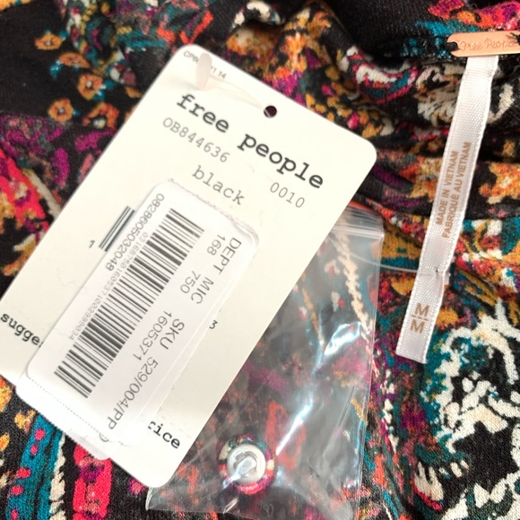 Free People NWT Mock Neck Paisley Mini Dress, Med - Picture 8 of 12